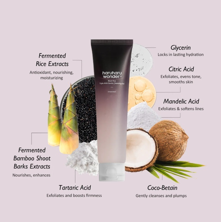 Black Rice Triple AHA Gentle Cleansing Gel - 100 ml